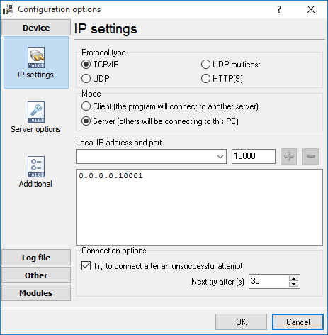 Advanced TCP/IP Data Logger
